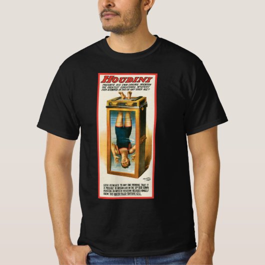 Magisch Poster, Magiciër Harry Houdini T-shirt (Voorkant)