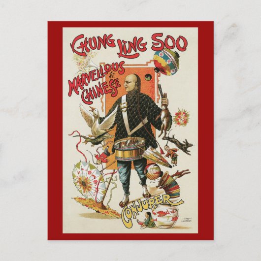  Magisch Poster, Magicisch Chung Ling Soo Briefkaart (Voorkant)