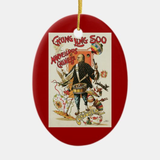  Magisch Poster, Magicisch Chung Ling Soo Keramisch Ornament (Voorkant)