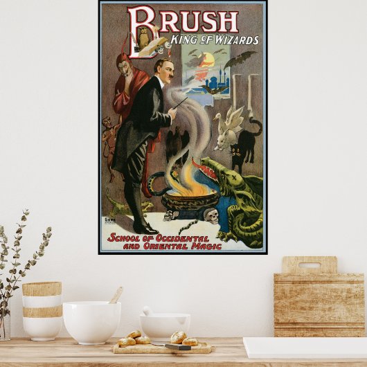  Magisch Poster, Penseel, koning van wizards Poster (Keuken)