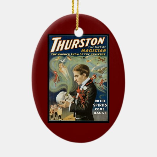 Magisch Poster, Thurston, de Grote Magicus Keramisch Ornament (Achterkant)