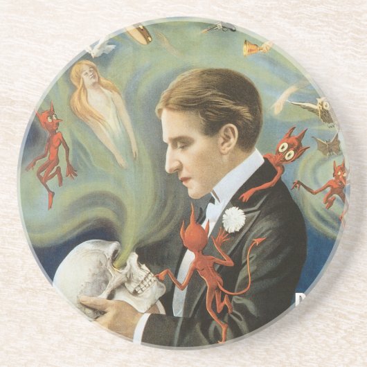 Magisch Poster, Thurston, de Grote Magicus Zandsteen Onderzetter (Voorkant)