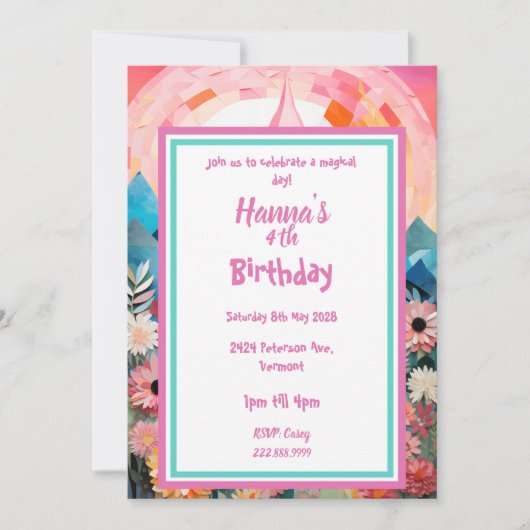 Magisch Prinsessenkasteel Vouwbaar Kaart (Voorkant)