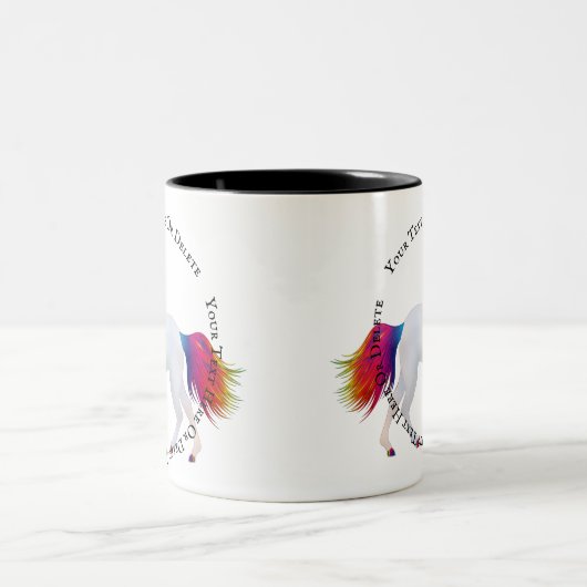 Magisch regenboogUnicorn Persoonlijke sjabloon Tweekleurige Koffiemok (Center)
