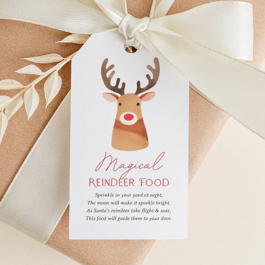 Magisch rendiervoedsel Kerstmis Cadeaulabel