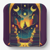 Magisch Rijk Van Boeken 2 Papieren Bordje (Voorkant)