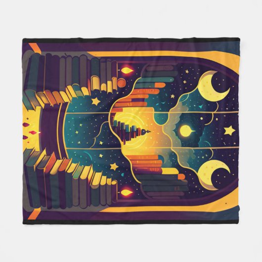 Magisch rijk van boeken fleece deken (Voorkant (Horizontaal))