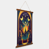 Magisch rijk van boeken hangend wandkleed (Gebogen)