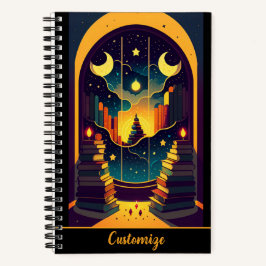 Magisch rijk van boeken op maat Notitieboek