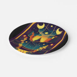 Magisch rijk van boeken papieren bordje