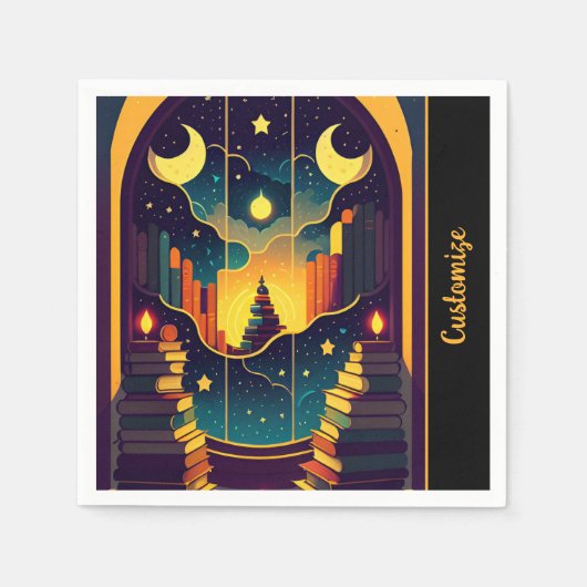 Magisch rijk van boeken servet (Voorkant)