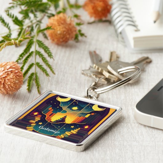 Magisch rijk van boeken sleutelhanger (Zijkant)