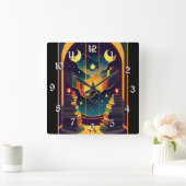 Magisch rijk van boeken vierkante klok (Huis)