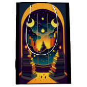 Magisch rijk van boeken zwart medium cadeauzakje (Voorkant)