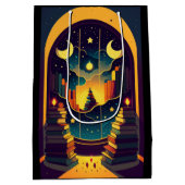 Magisch rijk van boeken zwart medium cadeauzakje (Achterkant)