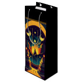 Magisch rijk van boeken zwart wijn cadeautas (Achterkant Gekanteld)