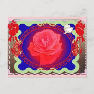 Magisch Roos Briefkaart