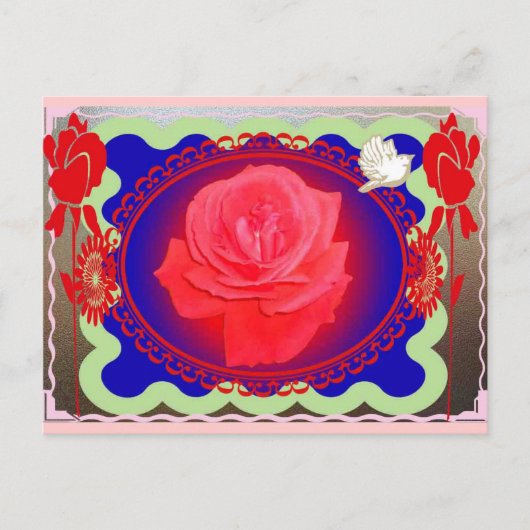 Magisch Roos Briefkaart (Voorkant)