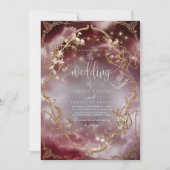 Magisch Roos Goud Barokke bruiloft Invitati Kaart (Voorkant)