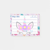 Magisch roze eenhoorn leuk behang 10 cm x 7,5 cm post-it® notes (Voorkant)