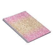 Magisch Roze en Gouden Glitter Ombre Notitieboek (Rechterzijde)