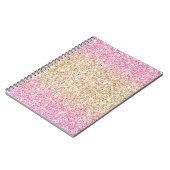 Magisch Roze en Gouden Glitter Ombre Notitieboek (Linkerzijde)