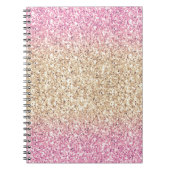 Magisch Roze en Gouden Glitter Ombre Notitieboek (Voorkant)