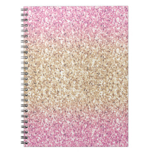 Magisch Roze en Gouden Glitter Ombre Notitieboek