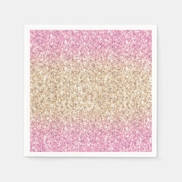 Magisch Roze en Gouden Glitter Ombre Servet