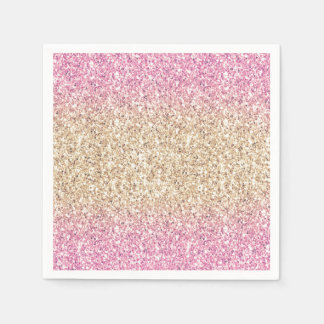 Magisch Roze en Gouden Glitter Ombre Servet