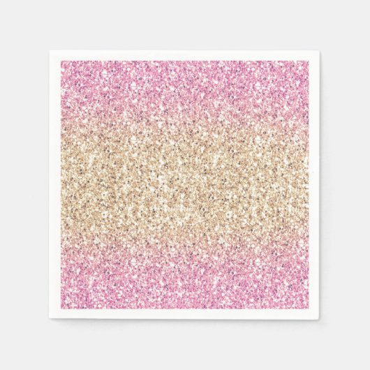 Magisch Roze en Gouden Glitter Ombre Servet (Voorkant)