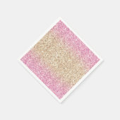 Magisch Roze en Gouden Glitter Ombre Servet (Hoek)