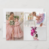 Magisch roze Kasteel Koninkrijk Verjaardag Bedankkaart (Achterkant)