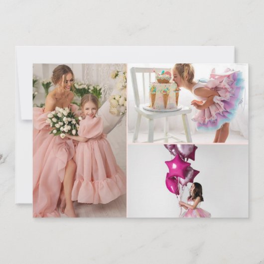 Magisch roze Kasteel Koninkrijk Verjaardag Bedankkaart (Achterkant)