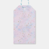 Magisch Roze katoenachtig Snoep en Glitter Dank u Cadeaulabel (Achterkant)
