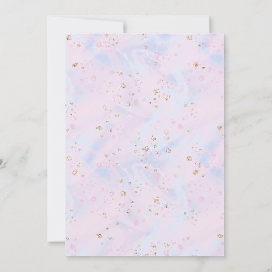 Magisch Roze katoenachtig Snoep en Glitter Dank u Kaart (Achterkant)