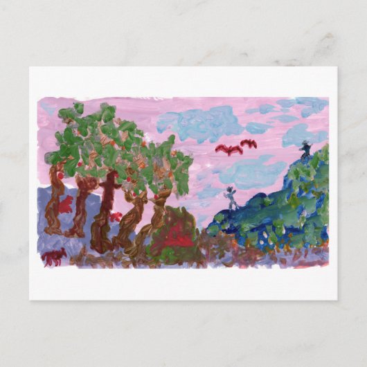 Magisch roze landschap met briefkaart (Voorkant)