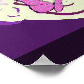 Magisch Roze Paarse Boeket & Vlinders Vierkant Poster (Hoek)