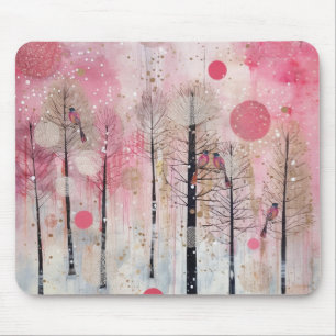 Magisch Roze Winter Zangvogelreservaat Muismat