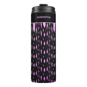 Magisch roze, wit en zwart patroon thermosbeker