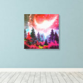 Magisch ruimtebos canvas afdruk (Insitu (Houten vloer))