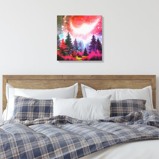 Magisch ruimtebos canvas afdruk (Insitu (Slaapkamer))