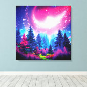 Magisch ruimtebos canvas afdruk (Insitu (Houten vloer))