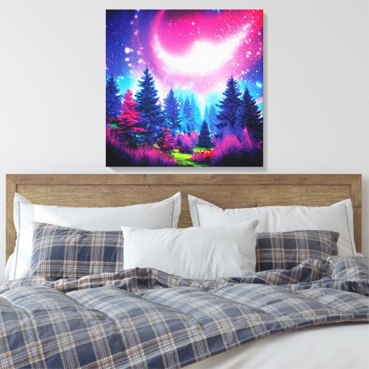 Magisch ruimtebos canvas afdruk (Insitu (Slaapkamer))