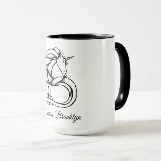 Magisch Schattig Monogram B Aangepaste Eenhoorn Br Mok (Voorkant rechts)