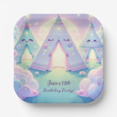 Magisch Schattige Sleepover Verjaardagsfeest Papieren Bordje (Voorkant)