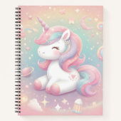 Magisch Schattige Sparkly Pastel Eenhoorn Notitieb Notitieboek (Voorkant)