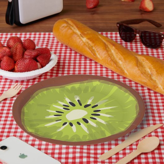 Magisch schilderij Kivi Greenery Verjaardagsvierin Papieren Bordje (Picknick)