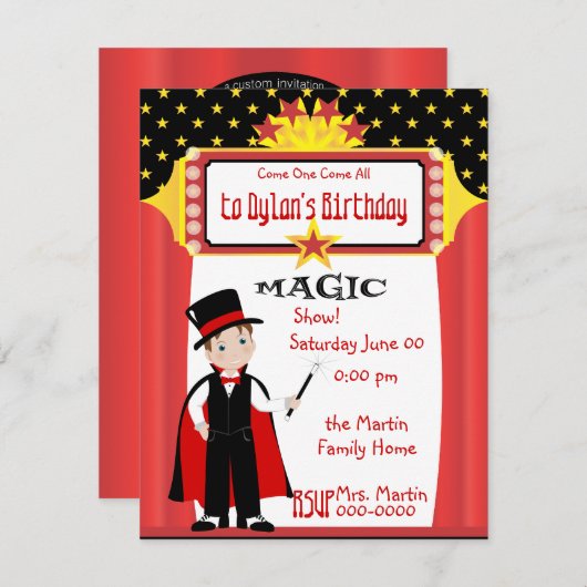 Magisch Show Kaart (Voorkant / Achterkant)