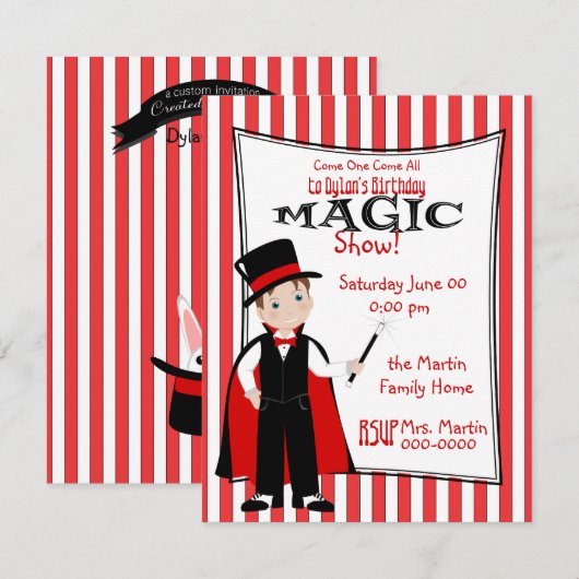 Magisch Show Kaart (Voorkant / Achterkant)